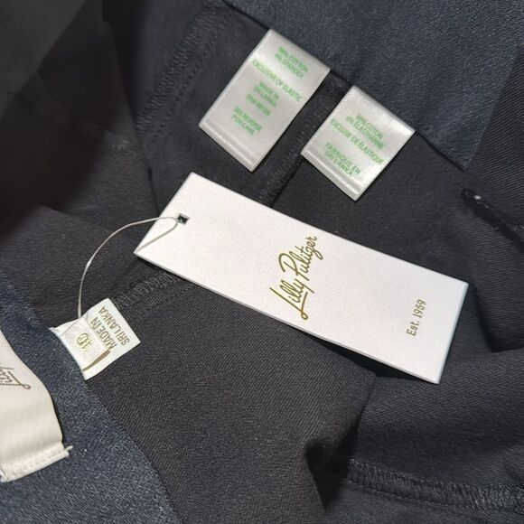 NWT Lilly Pulitzer Parrish 5” High Rise Shorts Gold Button Black Size 10 - Picture 5 of 6